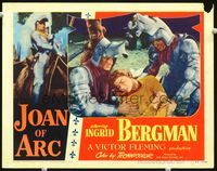 8j415 JOAN OF ARC LC #4 '48 armored soldiers comfort wounded Ingrid Bergman!
