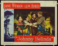 8j416 JOHNNY BELINDA LC #2 '48 Lew Ayres between Jane Wyman & angry Charles Bickford, Moorehead
