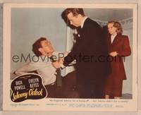 8j418 JOHNNY O'CLOCK LC '46 Evelyn Keyes watches Dick Powell rough up a guy!