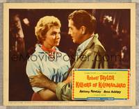 8j425 KILLERS OF KILIMANJARO LC #2 '60 close up of Robert Taylor holding pretty Anne Aubrey!