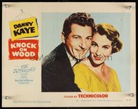 8j433 KNOCK ON WOOD LC #6 '54 great close smiling portrait of Danny Kaye & Mai Zetterling!