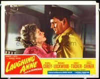 8j450 LAUGHING ANNE LC #7 '54 close up of Wendell Corey being grabbed by Margaret Lockwood!