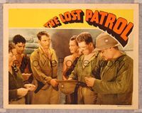 8j475 LOST PATROL LC R39 John Ford, Victor McLaglen has five soldiers draw straws out of a hat!