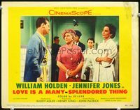 8j480 LOVE IS A MANY-SPLENDORED THING LC #4 '55 William Holden & Jennifer Jones in hospital!