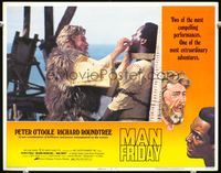 8j500 MAN FRIDAY LC #4 '75 close up of Peter O'Toole as Crusoe with bound Richard Roundtree!