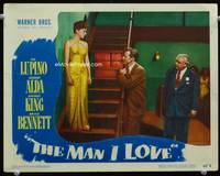8j501 MAN I LOVE LC #4 '47 Ida Lupino & Bruce Bennett stare at each other on staircase!
