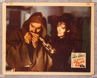 8j512 MARK OF ZORRO LC R46 cloaked Tyrone Power kisses sexy Linda Darnell's hand!