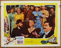 8j535 MOULIN ROUGE yellow LC '53 Jose Ferrer as Toulouse-Lautrec stares at Zsa Zsa Gabor!!