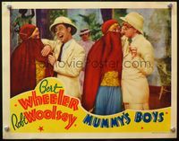 8j543 MUMMY'S BOYS LC '36 great close up of Wheeler & Woolsey romancing veiled harem girls!