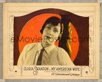 8j547 MY AMERICAN WIFE LC '22 extreme close up of sad Gloria Swanson wearing men's clothing!