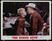 8j557 NAKED SPUR photolobby '53 close up of strong man James Stewart & sexy bait Janet Leigh!
