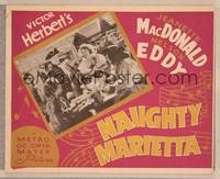 8j560 NAUGHTY MARIETTA Canadian LC '35 close up of Jeanette MacDonald & Nelson Eddy!