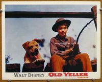 8j585 OLD YELLER LC R74 close up of Tommy Kirk fishing with his beloved dog beside him!