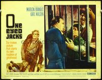 8j591 ONE EYED JACKS LC #4 '61 Pina Pellicer grabs Marlon Brando through prison bars!
