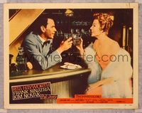 8j606 PAL JOEY LC #3 '57 close up of Frank Sinatra toasting with sexy Rita Hayworth at bar!