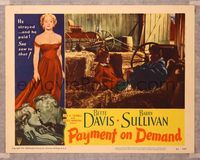 8j613 PAYMENT ON DEMAND LC #5 '51 Bette Davis sitting in hay in barn with Barry Sullivan!