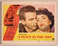 8j620 PLACE IN THE SUN LC '51 best close up of Montgomery Clift & sexy Elizabeth Taylor!