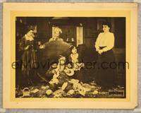 8j657 ROUGH HOUSE LC '17 Fatty Arbuckle on floor smiling with many broken dishes!