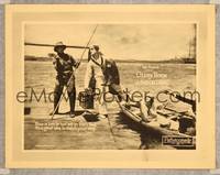 8j665 SAILOR PAPA LC '25 sailor Glenn Tryon's girl dragging him into rowboat on fishing trip!
