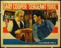 8j675 SERGEANT YORK LC '41 close up of Gary Cooper & preacher/storekeeper Walter Brennan!