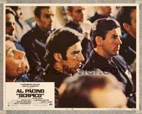 8j676 SERPICO LC #4 '74 close up of Al Pacino sitting with other police, directed by Sidney Lumet