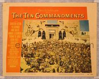 8j730 TEN COMMANDMENTS LC #5 '56 Cecil B. DeMille, massive number of extras by Egyptian temple!