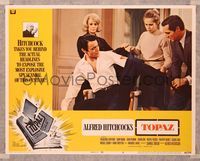 8j749 TOPAZ LC #8 '69 Alfred Hitchcock, 2 men & a woman help a wounded man remove his jacket!
