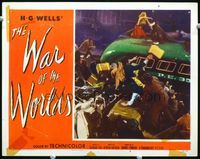 8j770 WAR OF THE WORLDS LC #3 '53 H.G. Wells classic, crowd of people trying to escape aliens!