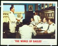 8j789 WINGS OF EAGLES LC #3 '57 John Wayne as Air Force pilot Spig Wead in front of officers!