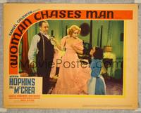 8j790 WOMAN CHASES MAN LC '37 tailor Charles Winninger measures pretty Miriam Hopkins!