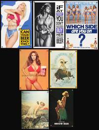 8k007 COMMERCIAL BEER POSTERS LOT 7 commercial posters 1970s-1990s many images of sexy girls!