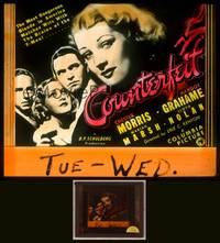 8k029 COUNTERFEIT glass slide '36 pretty Margot Grahame is the most dangerous blonde in America!