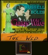 8k031 CRAIG'S WIFE glass slide '36 romantic close up of pretty Rosalind Russell & John Boles!