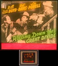 8k061 ROLLING DOWN THE GREAT DIVIDE glass slide '42 Bill Cowboy Rambler Boyd, Art Davis,Lee Powell
