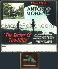 8k063 SECRET OF THE HILLS glass slide '21 Antonio Moreno standing on rocks in cove by ocean!