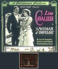 8k068 WOMAN OF IMPULSE glass slide '18 Lina Cavalieri is a rich woman with romantic troubles!
