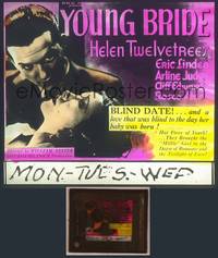 8k069 YOUNG BRIDE glass slide '32 Helen Twelvetrees in the dawn of romance & the twilight of love!