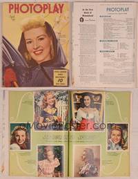 8k121 PHOTOPLAY magazine April 1948, portrait of Betty Grable in raincoat by Paul Hesse!