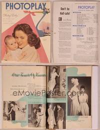 8k125 PHOTOPLAY magazine August 1948, Shirley Temple & baby Linda Susan Agar by John Miehle!