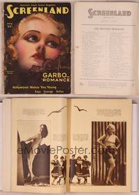 8k082 SCREENLAND magazine July 1930, really cool art of Constance Bennett by Rolf Armstrong!