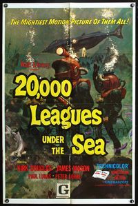 8m004 20,000 LEAGUES UNDER THE SEA 1sh R71 Jules Verne classic, wonderful art of deep sea divers!