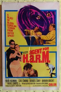 8m015 AGENT FOR H.A.R.M. 1sh '66 Mark Richman, Wendell Corey, sexy spy in bikini!
