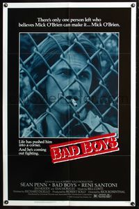 8m049 BAD BOYS 1sh '83 life has pushed Sean Penn into a corner & he's coming out fighting!