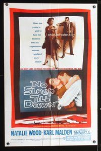 8m081 BOMBERS B-52 1sh '57 sexy Natalie Wood & Karl Malden, No Sleep Till Dawn!