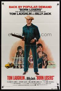 8m082 BORN LOSERS 1sh R74 Tom Laughlin directs and stars as Billy Jack, sexy motorcycle image!