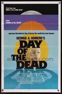 8m169 DAY OF THE DEAD 1sh '85 George Romero's Night of the Living Dead zombie horror sequel!