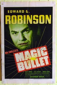 8m195 DR. EHRLICH'S MAGIC BULLET 1sh '40 Edward G. Robinson searches for a cure for syphilis!