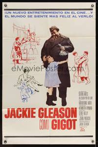 8m271 GIGOT Spanish/U.S. 1sh '62 cute Katherine Kath hugs Jackie Gleason, directed by Gene Kelly!