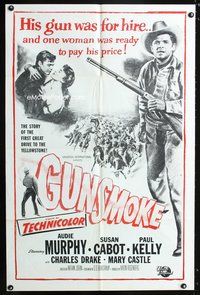 8m293 GUNSMOKE military 1sh '53 full-length Audie Murphy, a hired gunslinger in a lawless land!