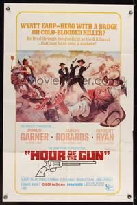 8m344 HOUR OF THE GUN 1sh '67 James Garner as Wyatt Earp, John Sturges, was he a hero or killer?